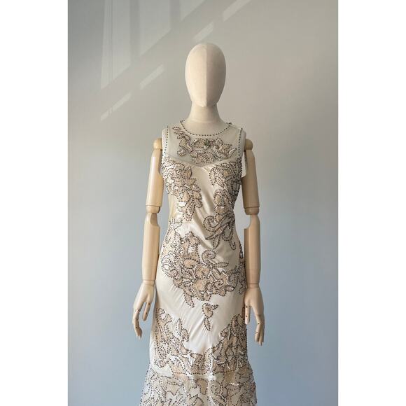 Vintage Cache Dress Y2K 90s Whimsical Silk Beaded Fairy Bridal Wedding NWT 4 S - Picture 7 of 15